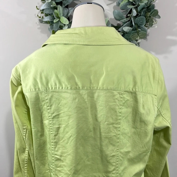 CJ Banks Stretch Scalloped Edge Green Jacket X (14W) - Picture 6 of 16